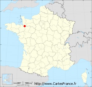 Fond de carte administrative de La Bazouge-du-Désert petit format